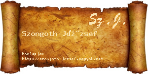 Szongoth József névjegykártya